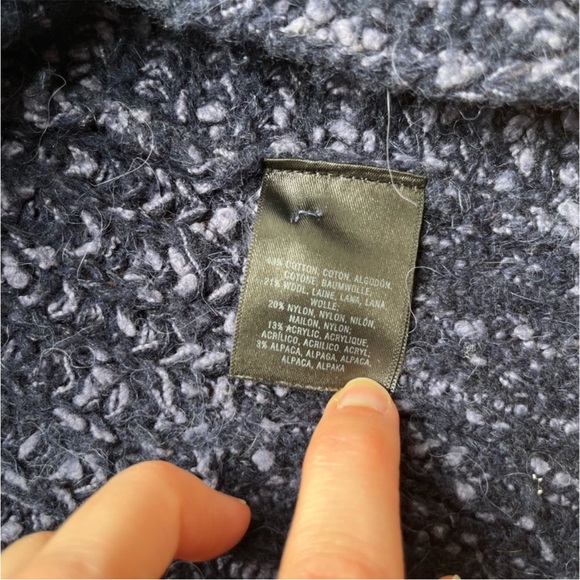 Anthropologie Moth blue cotton wool zip pullover sweater - Picture 7 of 8